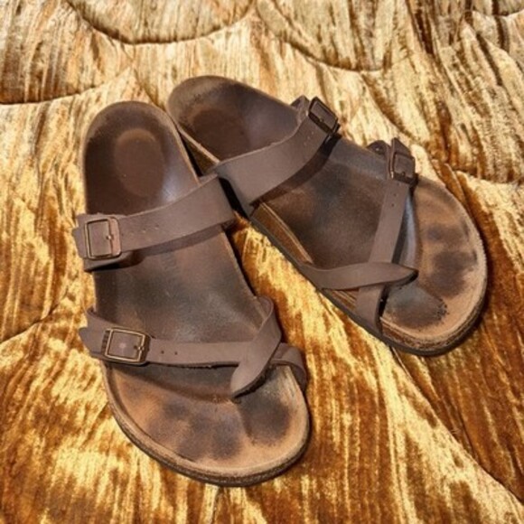 Birkenstock Mayari Cross Strap Sandal In Brown Size 42 - Picture 1 of 6